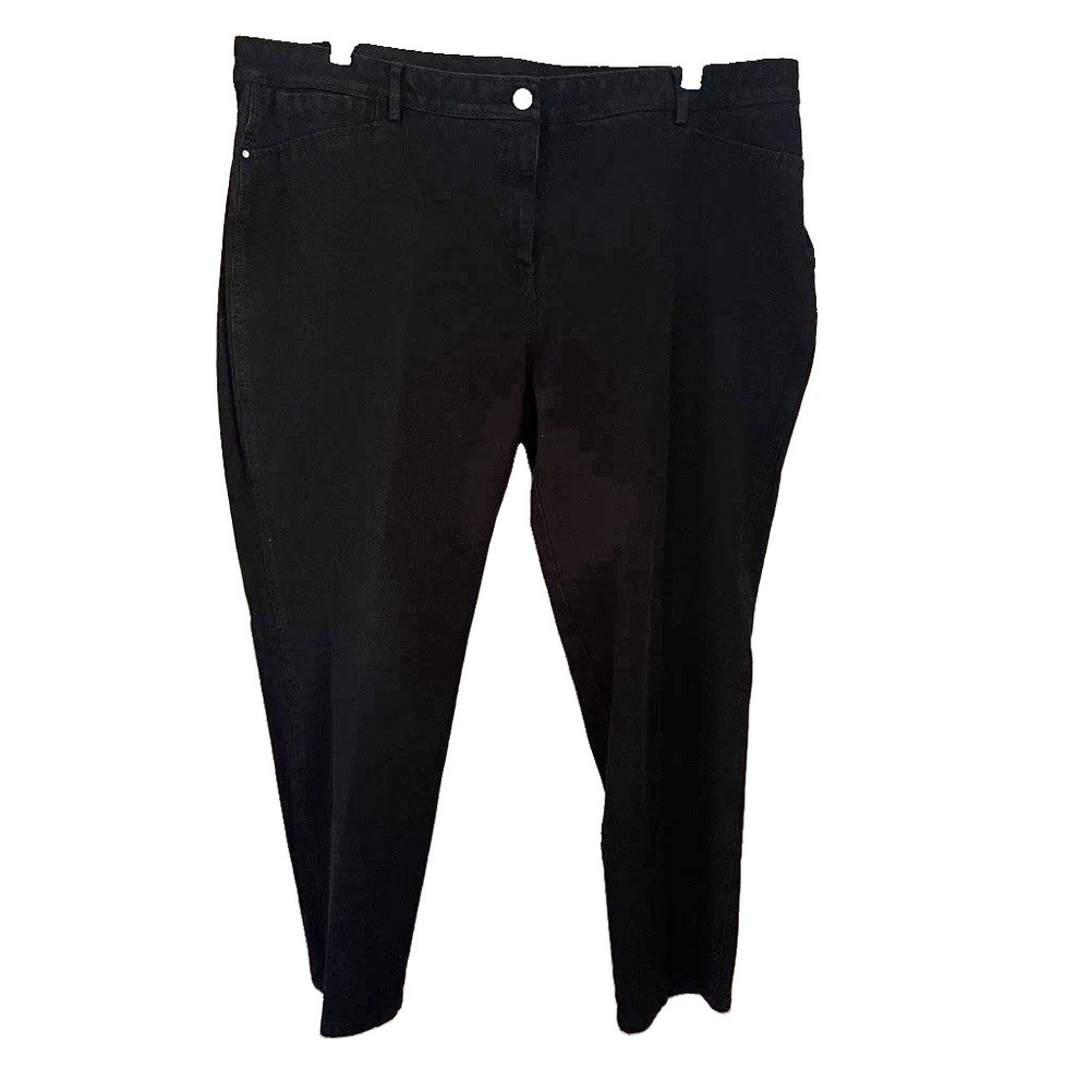 Chicos 4 So Slimming Black Cropped Jeans Plus Size 2X 20/22 Straight Leg Stretch